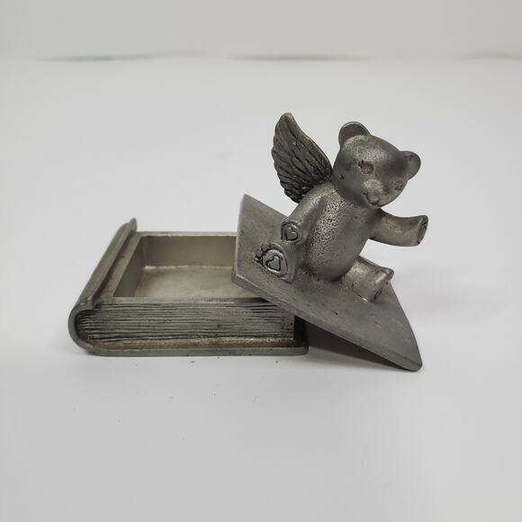 Vintage Teddybear Pewter Etain Zinn Tooth Fairy Tales Keepsake Box/Holder - Picture 2 of 9